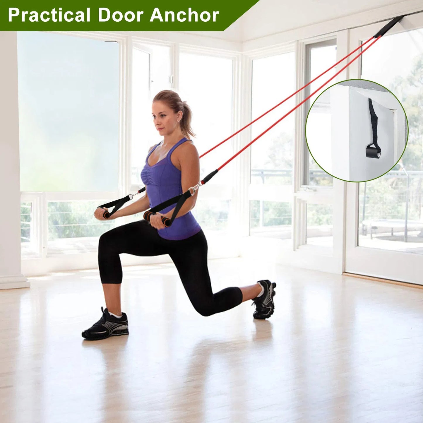 Reptiva 11Pcs Resistance Bands Set Fitness Workout Tubes Exercise Tube Bands