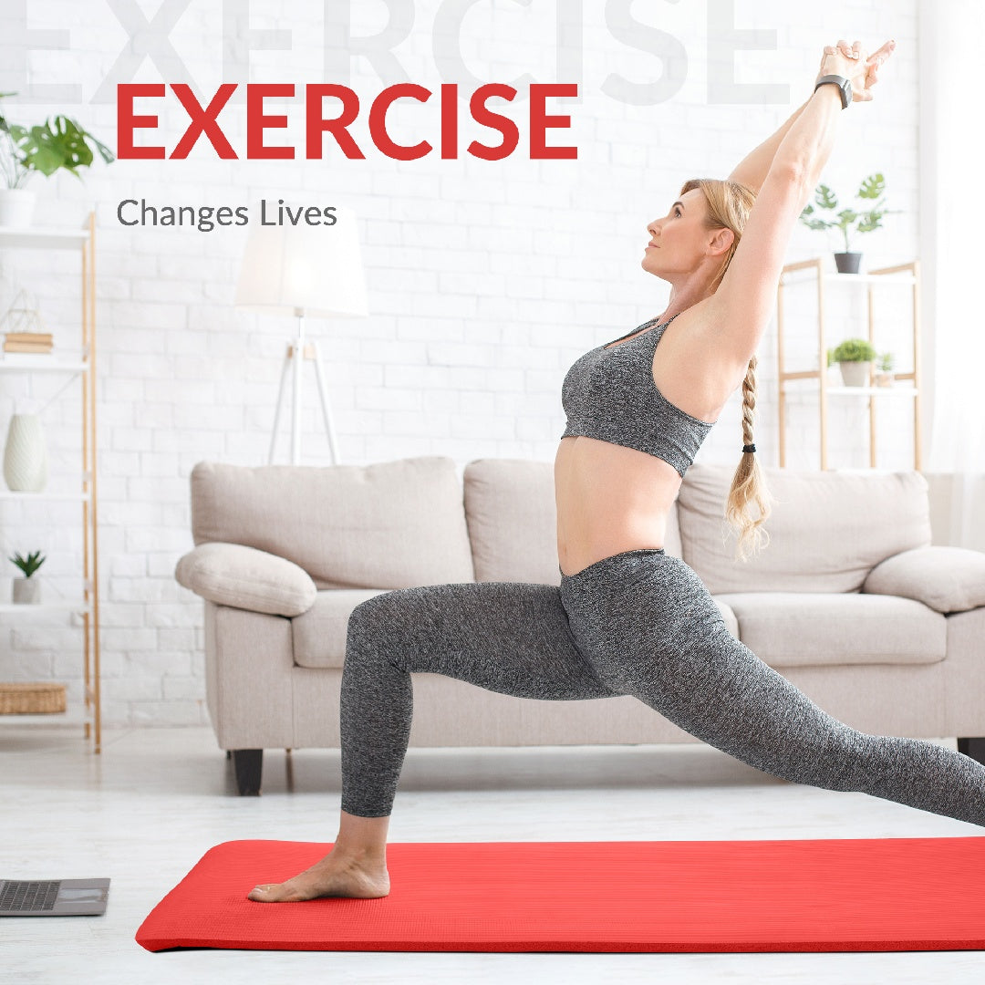 Reptiva One-Inch Thickened High-Density Yoga Mat with Straps