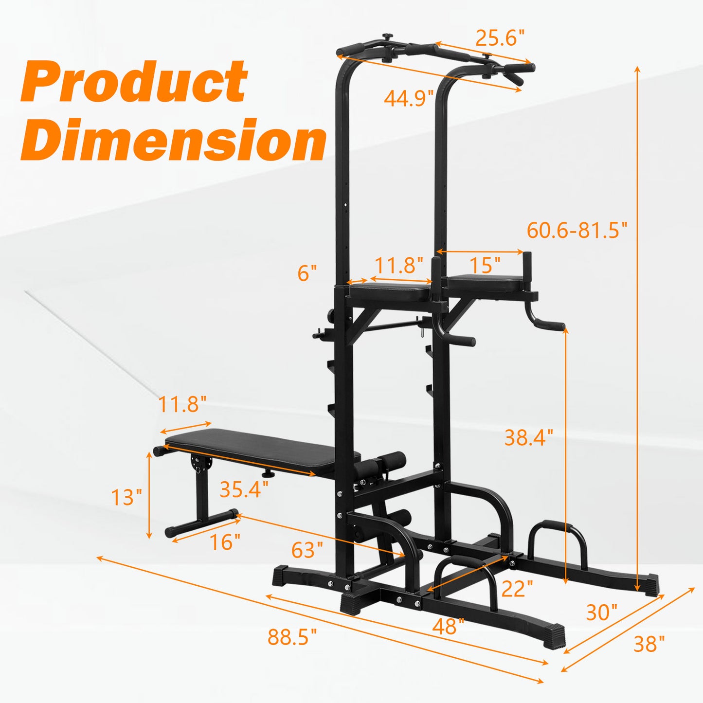 Reptiva Power Tower with Bench & Chin-Up Bar