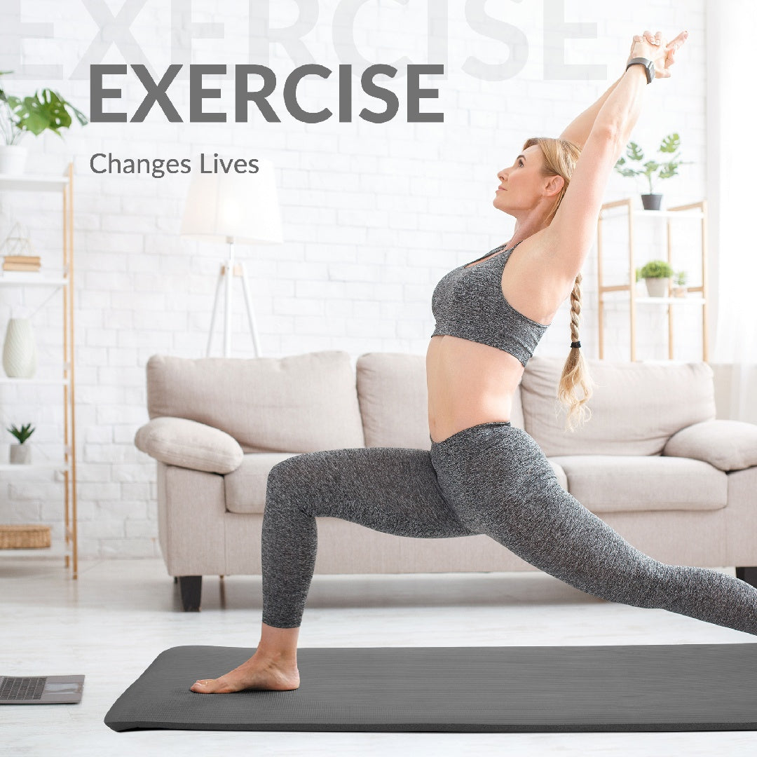 Reptiva One-Inch Thickened High-Density Yoga Mat with Straps