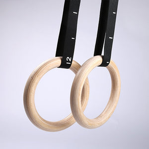 Reptiva Wooden Fitness Pull-Up Gymnastics Handle Ring