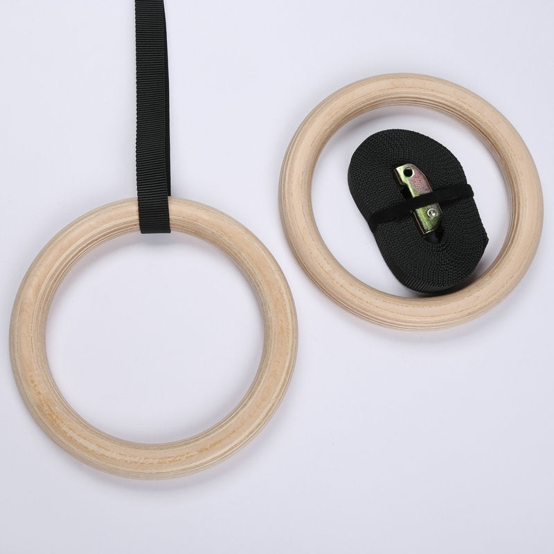 Reptiva Wooden Fitness Pull-Up Gymnastics Handle Ring