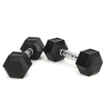 Reptiva 15LB Rubber Coated Solid Cast Iron Dumbbells – 2 HDRS