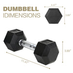 Reptiva 15LB Rubber Coated Solid Cast Iron Dumbbells – 2 HDRS
