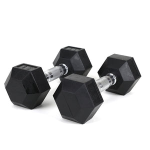 Reptiva 15LB Rubber Coated Solid Cast Iron Dumbbells – 2 HDRS