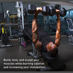 Reptiva 15LB Rubber Coated Solid Cast Iron Dumbbells – 2 HDRS
