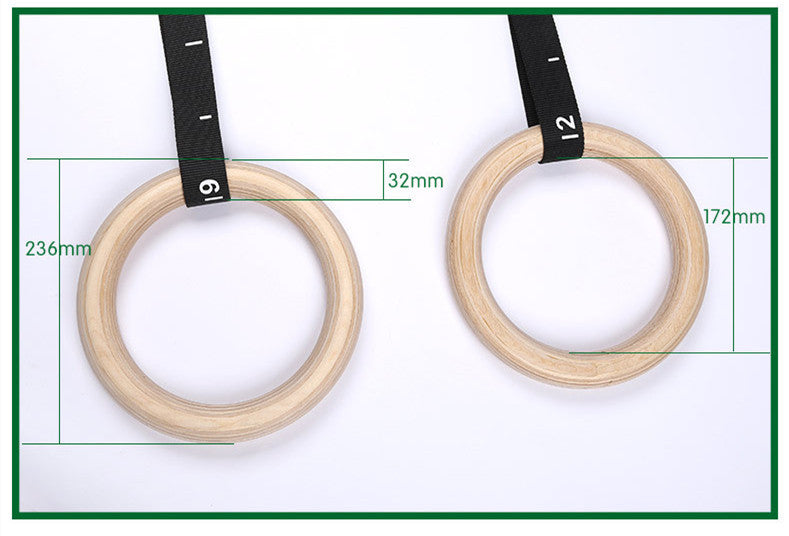 Reptiva Wooden Fitness Pull-Up Gymnastics Handle Ring