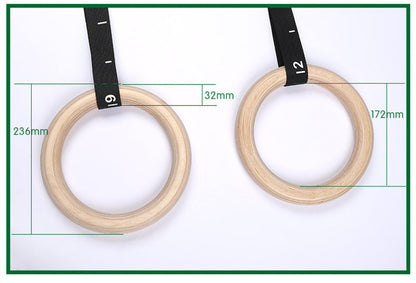Reptiva Wooden Fitness Pull-Up Gymnastics Handle Ring