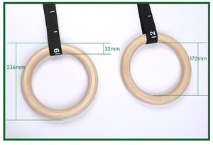 Reptiva Wooden Fitness Pull-Up Gymnastics Handle Ring