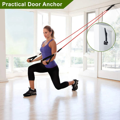Reptiva 11Pcs Resistance Bands Set Fitness Workout Tubes Exercise Tube Bands