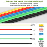 Reptiva 11Pcs Resistance Bands Set Fitness Workout Tubes Exercise Tube Bands