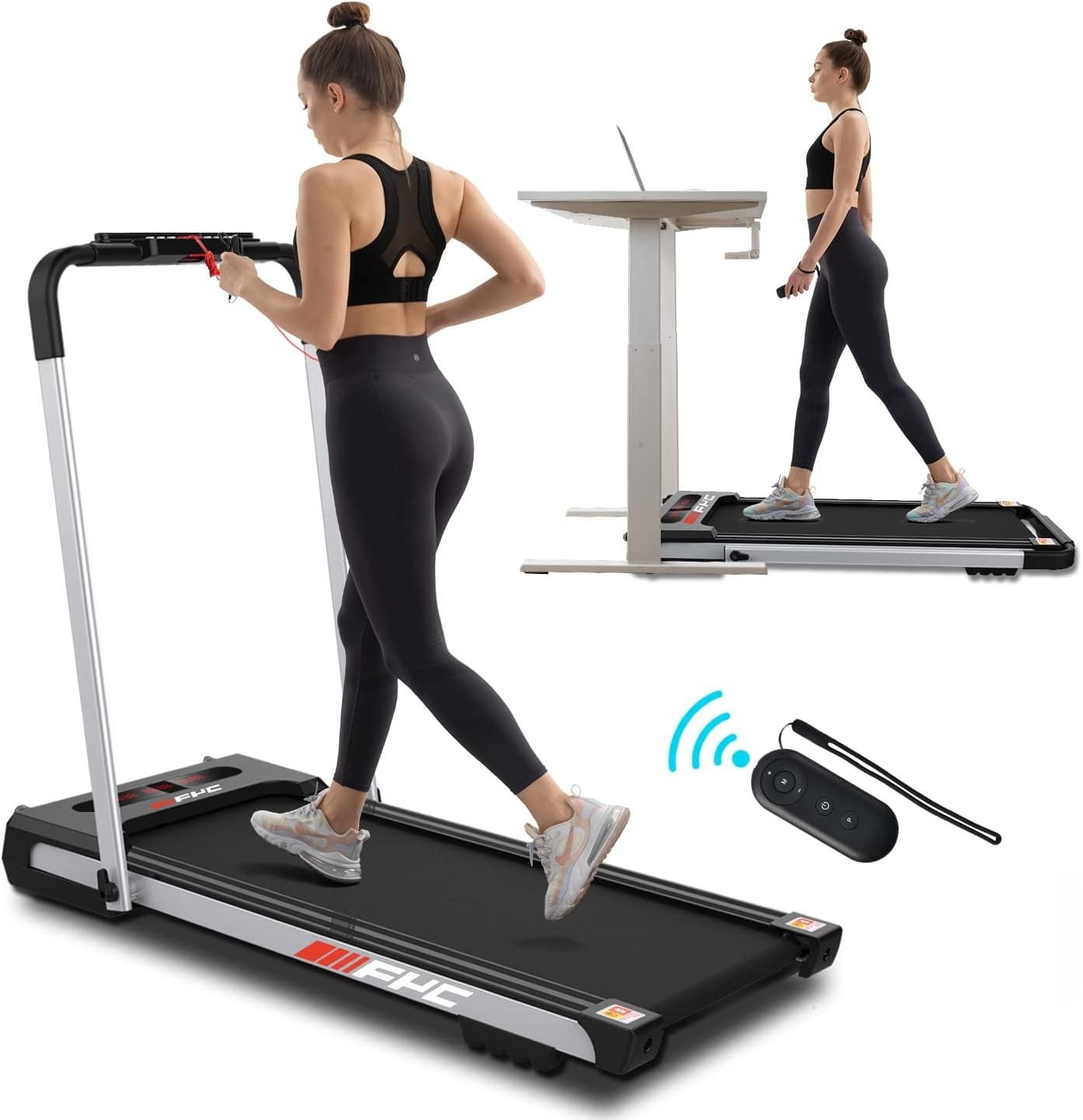 Reptiva Walking Pad Treadmill, 300 Lbs  About 136.1 Kg Capacity Under-the-counter Treadmill, Walking Pad With Handle, Small Household Treadmill, Mini Foldable Treadmill With Remote Control