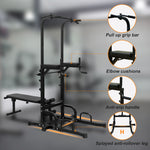 Reptiva Adjustable Power Tower with Bench – Pull-Up & Dip Station