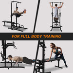 Reptiva Adjustable Power Tower with Bench – Pull-Up & Dip Station