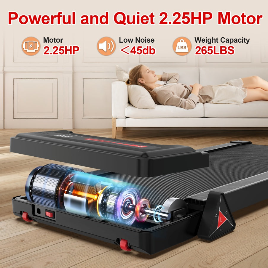 Reptiva Under Desk Walking Pad Treadmill – 2.5HP, Remote Controlled