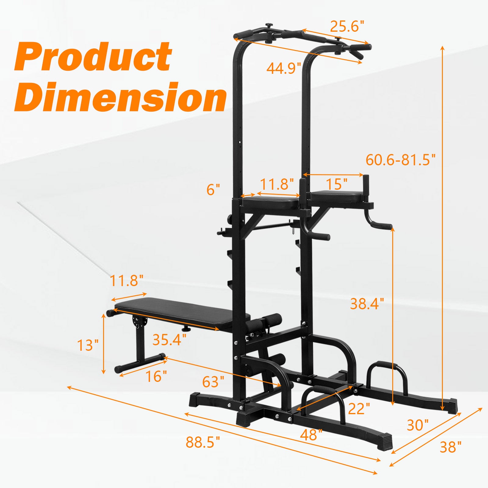 Reptiva Power Tower with Bench & Chin-Up Bar