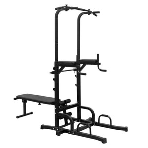 Reptiva Adjustable Power Tower with Bench – Pull-Up & Dip Station