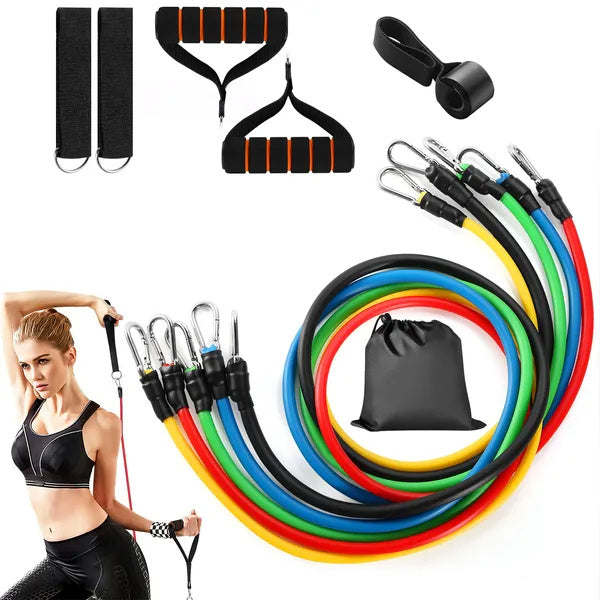 Reptiva 11Pcs Resistance Bands Set Fitness Workout Tubes Exercise Tube Bands